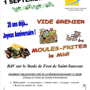 Vide-grenier Moules-frites du Comité d'Animation - 1er septembre 2024