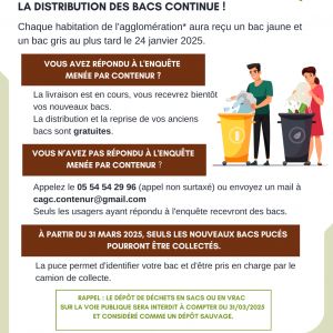 La distribution des bacs continue !